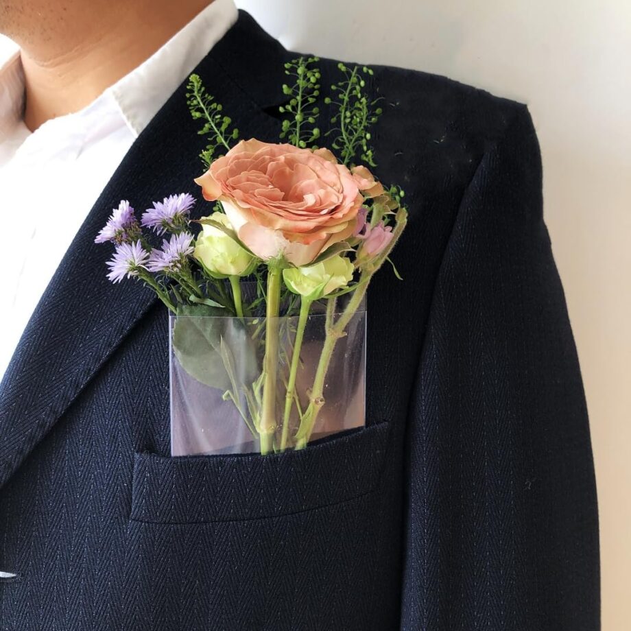 Pocket Boutonniere Plastic Sleeve - Stylish Flower Holder for Suit Pockets 6 Pack