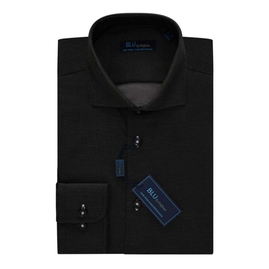 Black Pin Dot European Slim Fit Non-Iron Dress Shirt