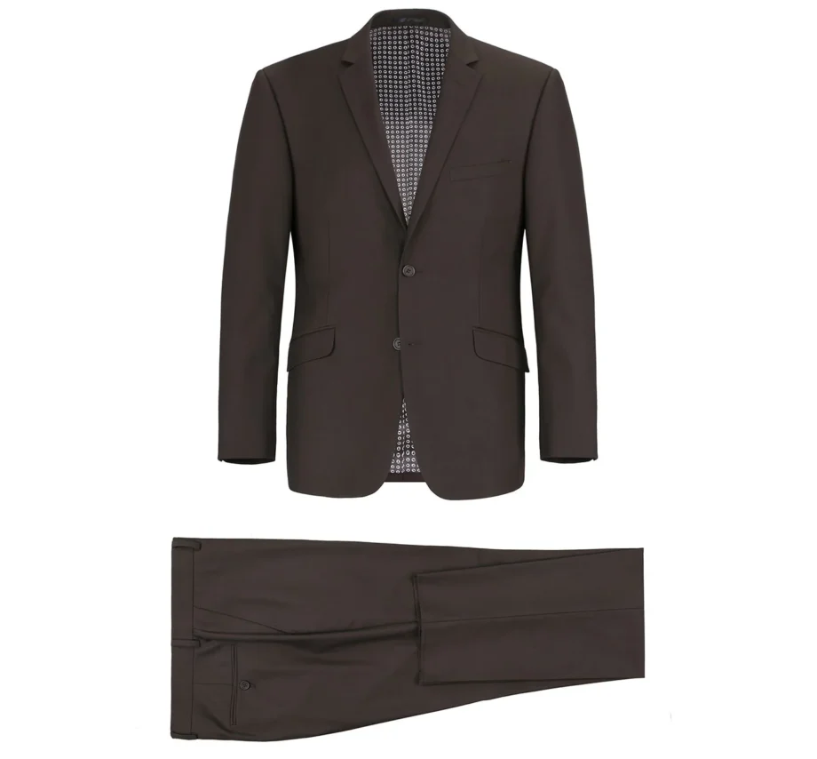Classic Slim Fit Suit Set - Brown