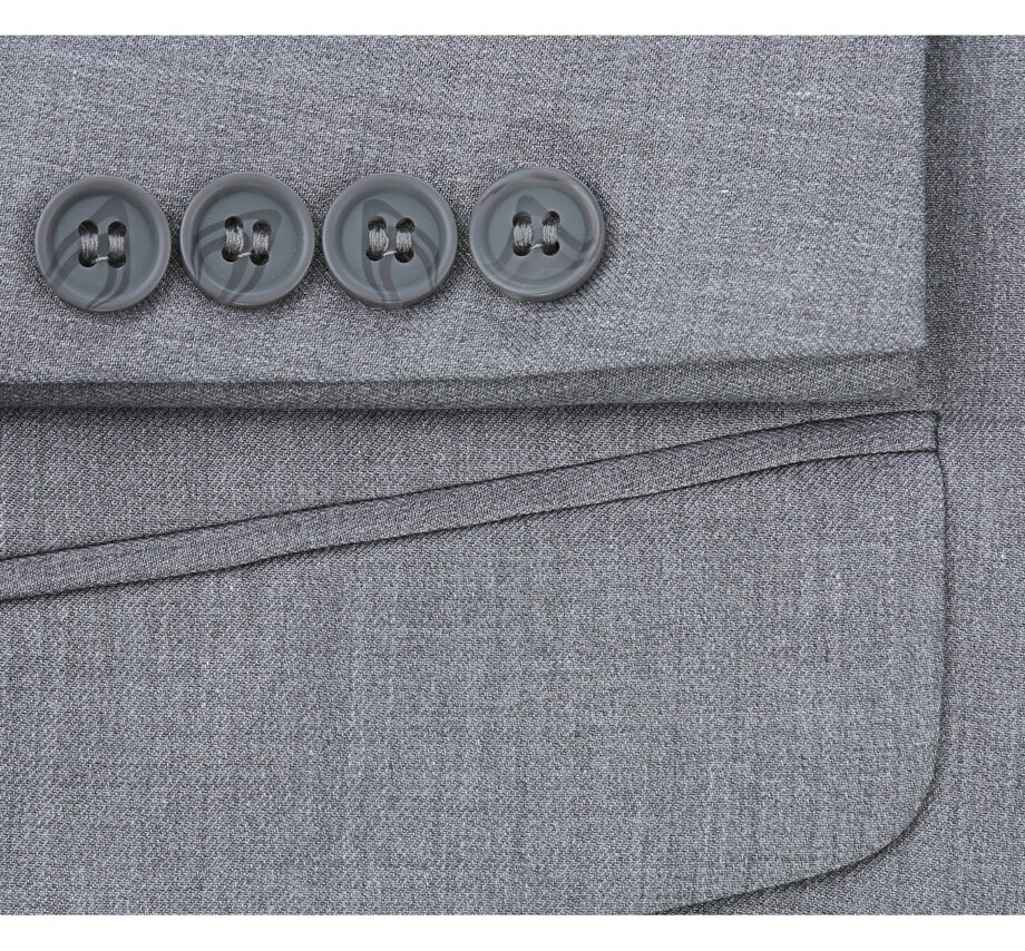 Classic Slim Fit Suit Set - Light Gray